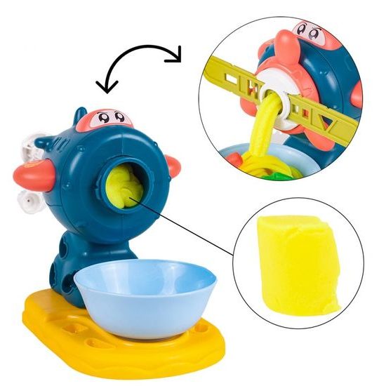 Modelovací plastelína s mlýnkem a příslušenstvím 4 barvy Mills Doh - modrá