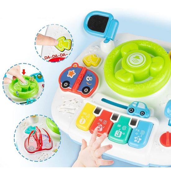Edukačný stolček s klavírom a volantom 2v1 Drive Table