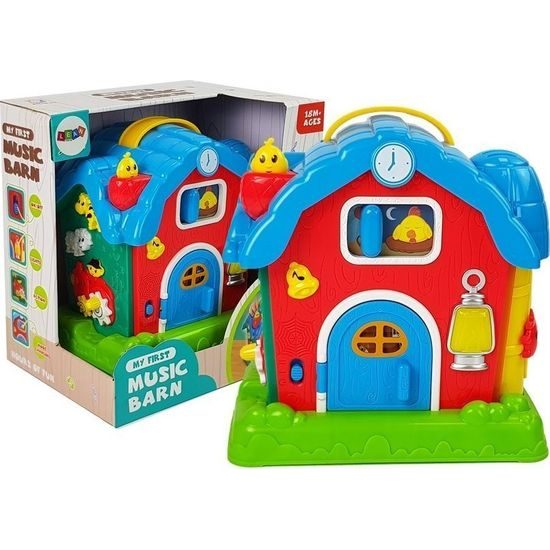 Dětská stodola pro zvířata se zvuky - červená