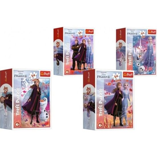 Minipuzzle 54 dílků Ledové království II/Frozen II - mix 4 druhy