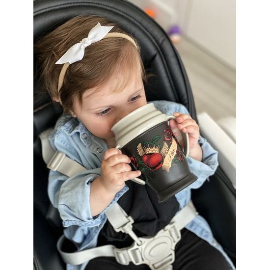 Lovi LOVI Kouzelný hrneček 360° 9+, I Love, 250 ml - černo/šedý