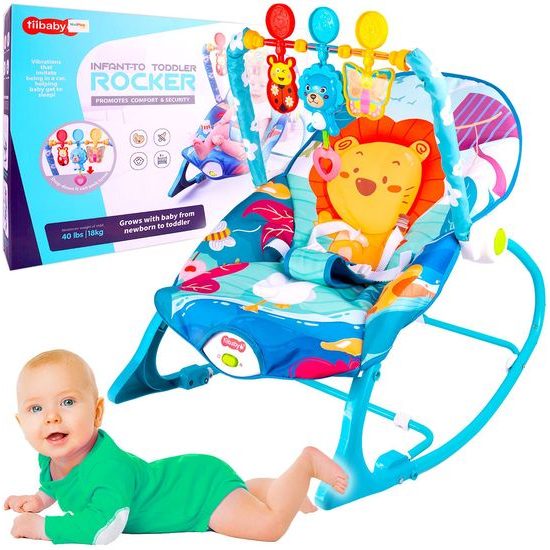 Kojenecké lehátko 3v1 s vibracemi Lvíček - modré