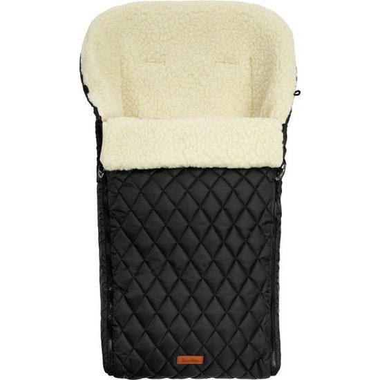 Zimní fusak do kočárku s vlněnou vložkou - černá