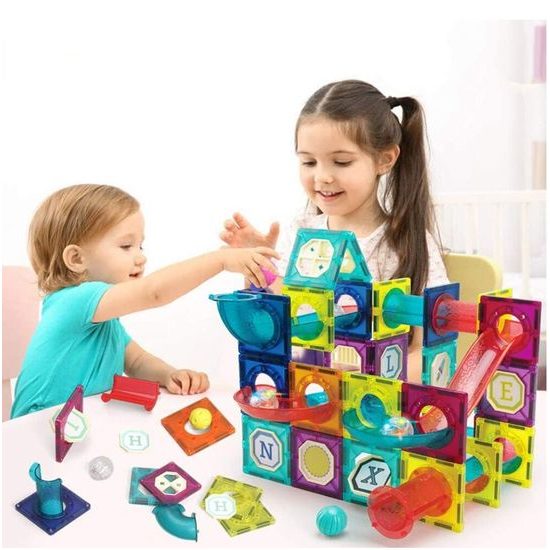 Magnetická stavebnice se skluzavkou Magnet Blocks 78 dílů