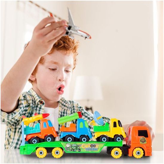 Šroubovací nákladní auto se 3 autíčky Cartoon Vehicle