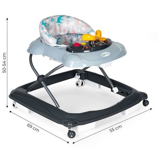 Ecotoys dětské vzdělávací chodítko - tmavě šedé