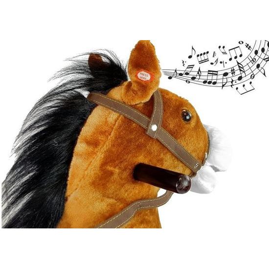 Plyšový houpací kůň Blesk - světle hnědý