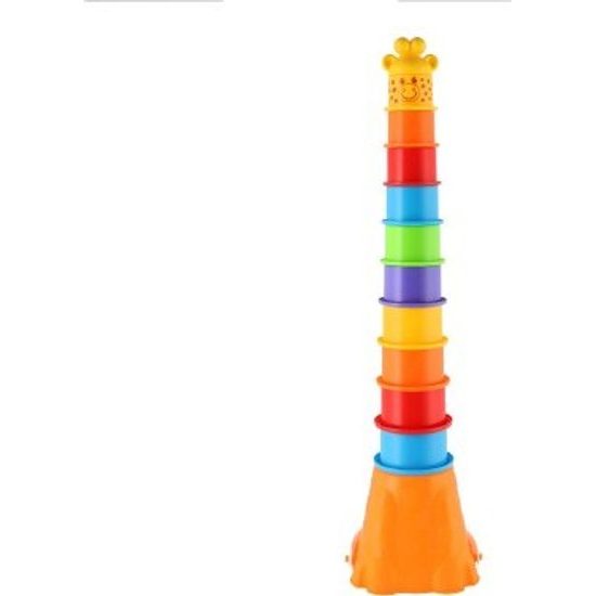 Vkládačka + kubus pyramida žirafa 2v1