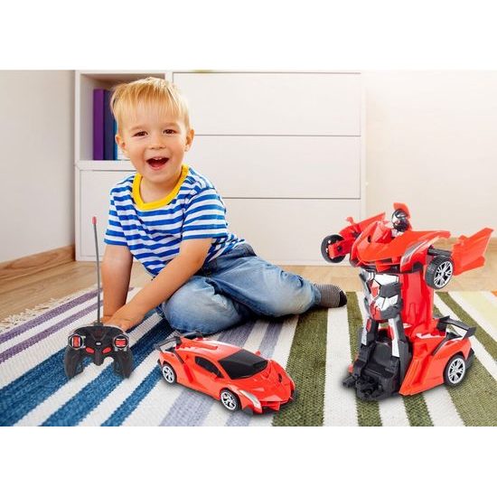 Robot transformer 2v1 Robocar 1:18 červený