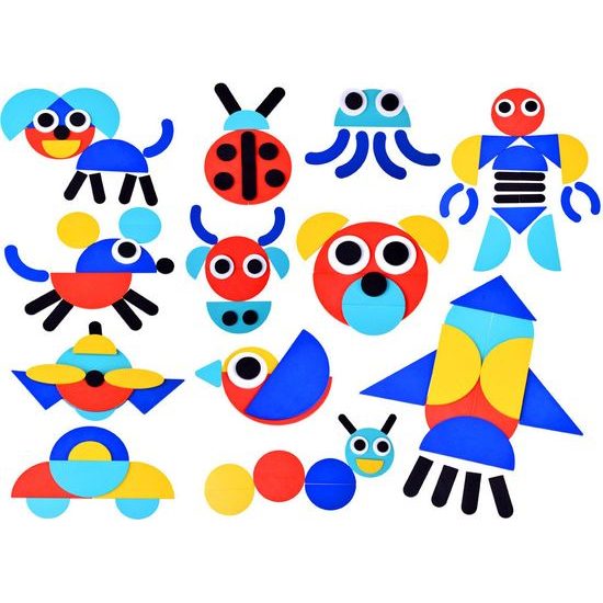 Dřevěné puzzle Montessori Tangram