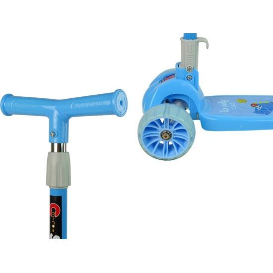 Tříkolová koloběžka se svítícími koly modrá