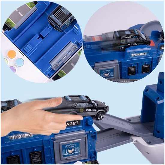 Interaktivní letadlo s autíčky, světly a zvuky DIY Airplane - modré