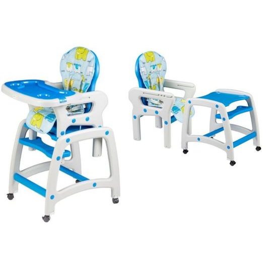 Ecotoys jídelní židlička 3v1 modrá