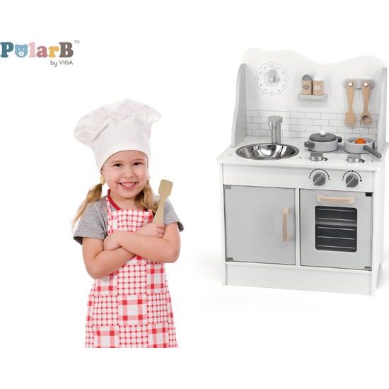 Dětská dřevěná kuchyňka Viga šedá