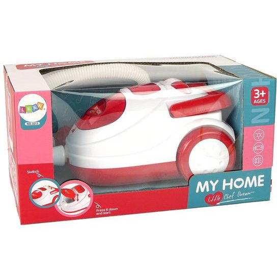 Dětský vysavač na baterie se světlem My Home červený