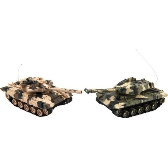 Tank RC 2ks tanková bitva + dobíjecí pack - maskáč