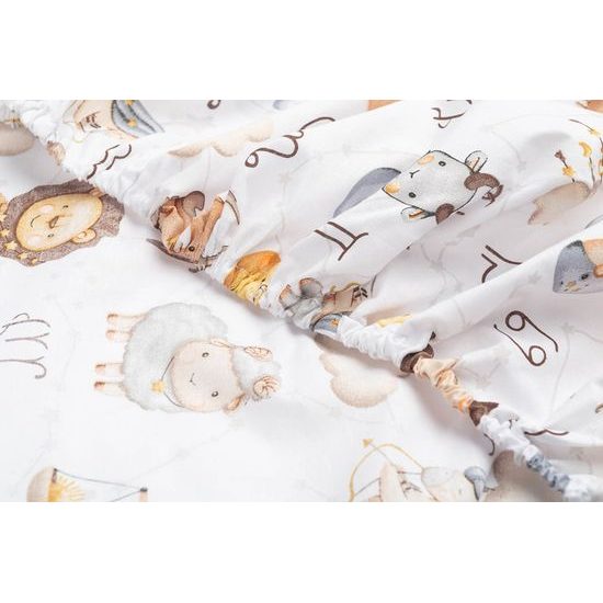 Prostěradlo do postýlky 120x60 cm Zvěrokruh, šedá