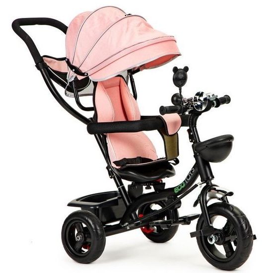 Ecotoys dětská tříkolka s otočným sedadlem Trike 2v1 růžová