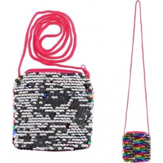 Kabelka s barevnými měnícími flitry - růžová