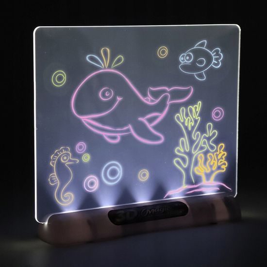 Kreslící LED tabulka s 3D brýlemi Drawing Board