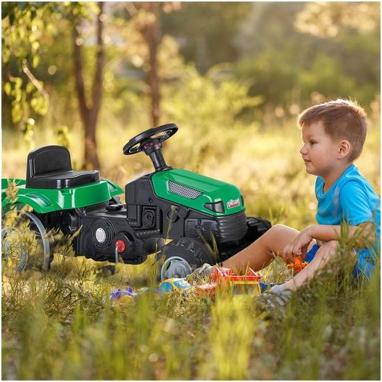 Dětský šlapací traktor s vlečkou Active Pedal zelený