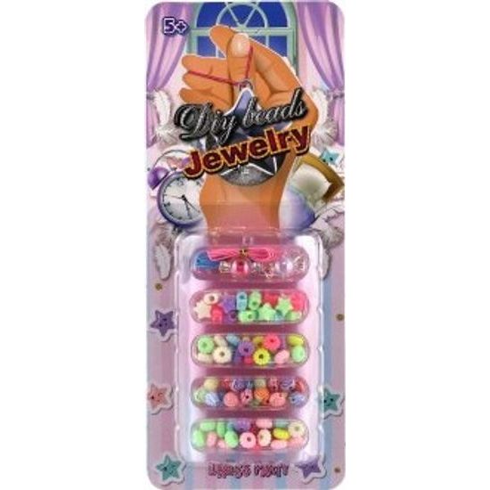 Korálky plastové barevné pastelové se šňůrkou