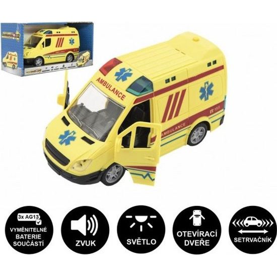 Auto ambulance na baterie se zvukem, se světlem