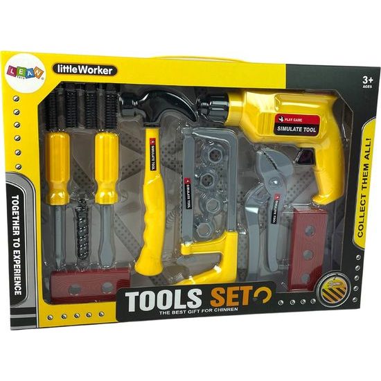 Dětská sada nářadí s vrtačkou žlutá