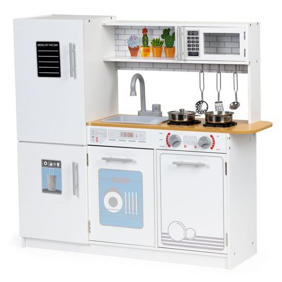 Ecotoys velká dřevěná kuchyňka Menu Kitchen