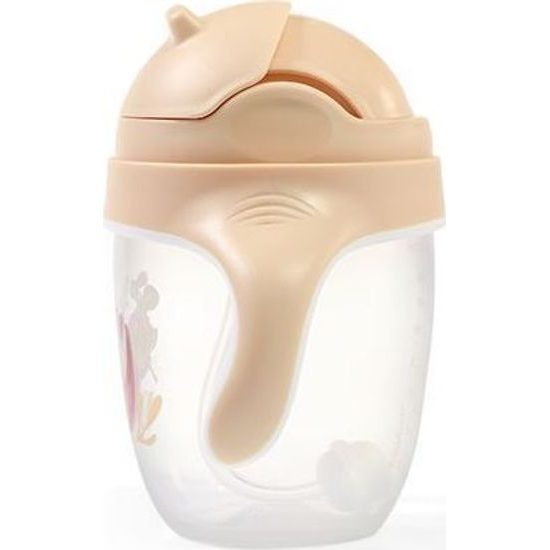 Dětský hrneček se zatíženým brčkem - béžový