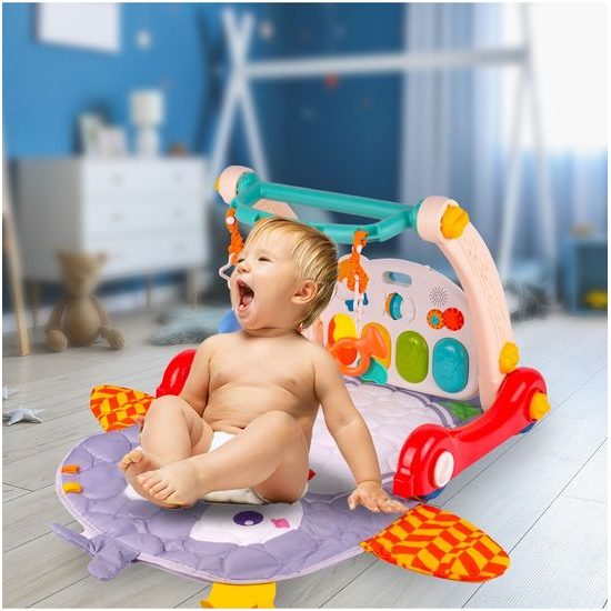 Chodítko 2v1 s hrací dekou a piankem Playmat Stroller
