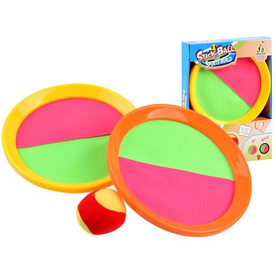 Hra Catch Ball set se 2 talířy a míčkem na suchý zip 20 cm