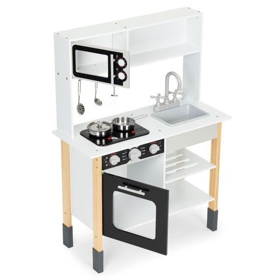 Ecotoys dětská dřevěná kuchyňka se zvuky a LED efekty Wooden Kitchen
