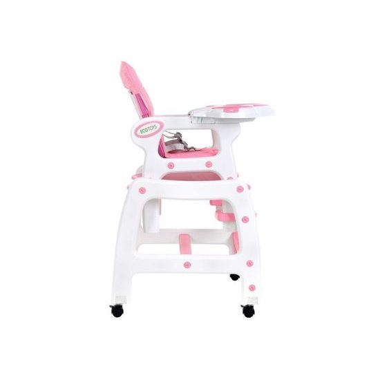 Ecotoys jídelní židlička s houpačkou 3v1 růžová