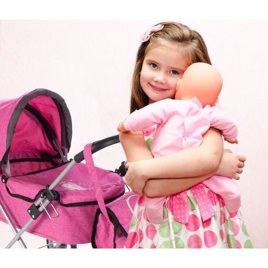 Hluboký kočárek pro panenky Princess růžový