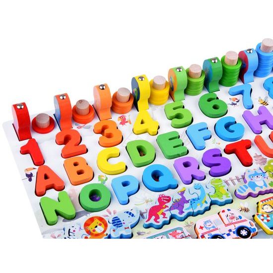 Dřevěná vkládačka pro děti 5v1 Preschool Table