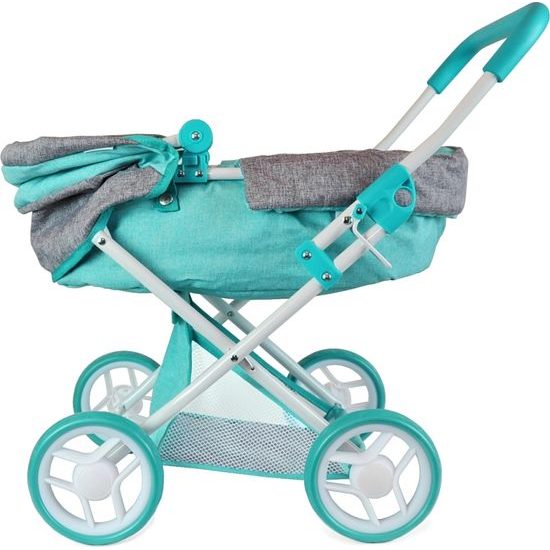 Hluboký kočárek pro panenky Milly Mally Alice Prestige - mátový