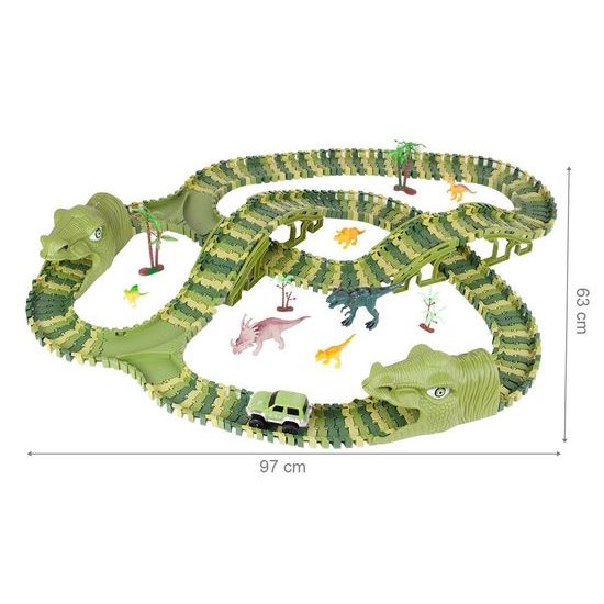 Autodráha s autíčkem na baterie a dinosaury 240 dílků Dino Track