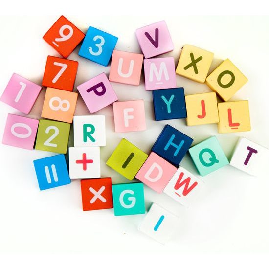 Ecotoys sada dřevěných kostek 121 ks v Městečko