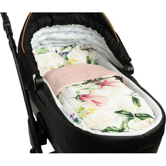 Sada do kočárku Sensillo Velvet s volánky - magnolie růžová
