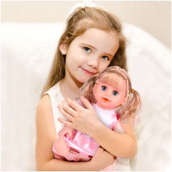 Postýlka pro panenku Play House 37 cm s panenkou a příslušenstvím