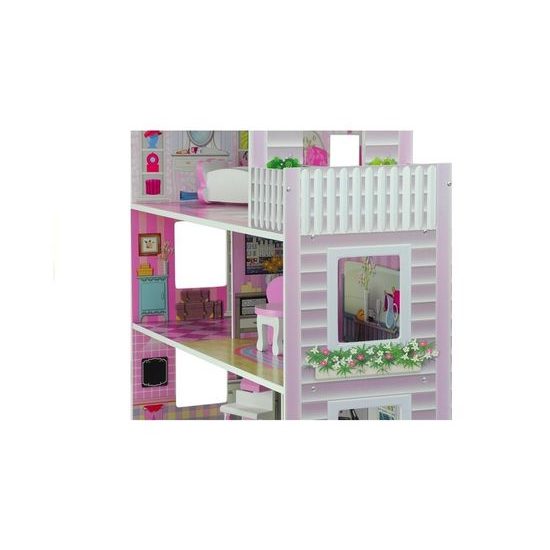 Majlo Toys dřevěný dvoupatrový domeček pro panenky Stefi