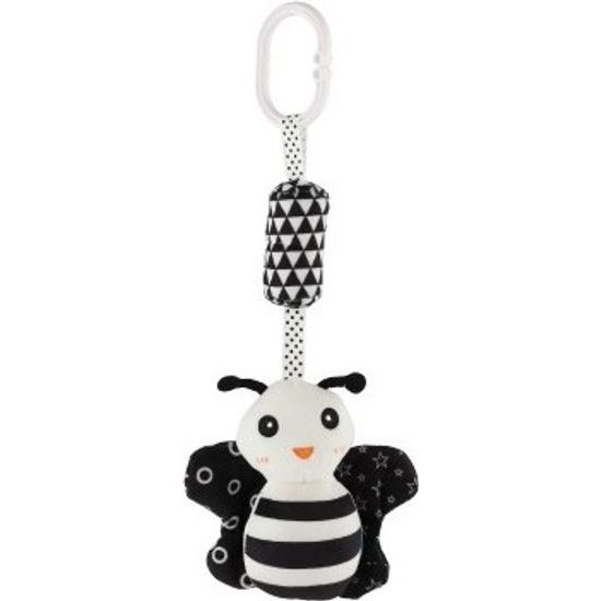 Zvířátko chrastítko na postýlku/kočárek černobílé - mix 3 druhy