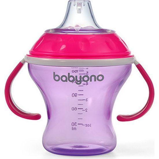 Drippy cup-měkký náustek 180ml, přírodní kojící růžový