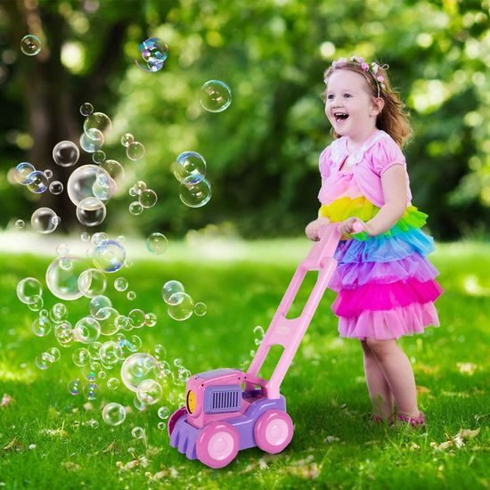 Dětská sekačka s bublifukem 2v1 Bubble Maker - růžová