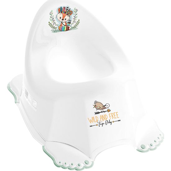 Hrající dětský nočník protiskluzový Wild & Free liška bílý