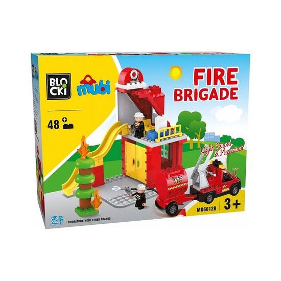 Blocki Mubi stavebnice Hasičská stanice se světlem a zvukem 48 dílů