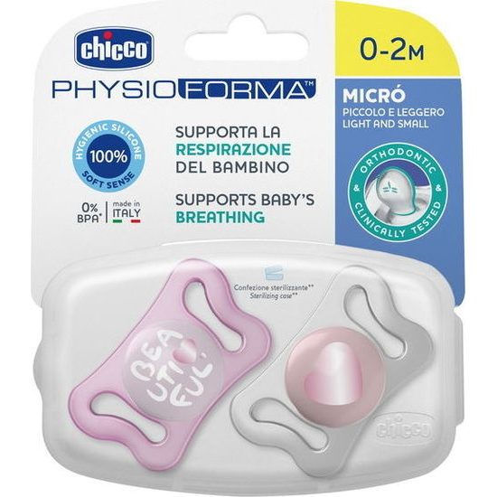 Physio Micro Silikonový dudlík - růžový 2ks