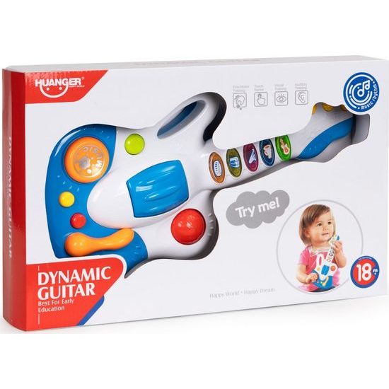 Haunger interaktivní svítící kytara Dynamic Guitar modrá