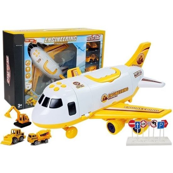 Interaktivní letadlo se stavebními stroji, světly a zvuky Engineering Airplane